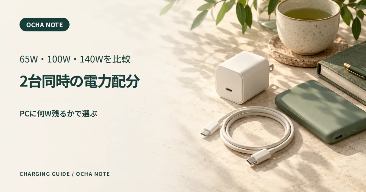 「2台同時の電力配分」のタイトル画像。写真はAI生成のイメージで、実際の製品写真ではありません